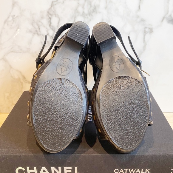 ASH Lyn Buckle Wedge Sandal 7.5 - Picture 8 of 9